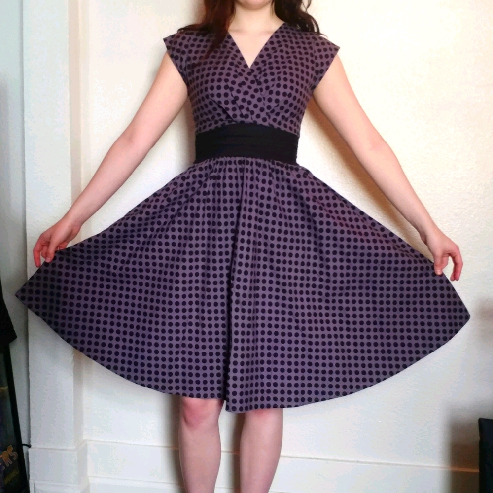 Modcloth Vintage Style 60s Pinup Polka Dot Flared